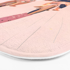 Cycling Joy Series 01: Into The Lilac Sunset, Couple Love Companion Friends, Eclectic Pastel Landscape Romantic, Scenic Outdoors Evening Painting Bath Mat Gallery Image 3