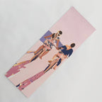 Cycling Joy Series 01: Into The Lilac Sunset, Couple Love Companion Friends, Eclectic Pastel Landscape Romantic, Scenic Outdoors Evening Painting Yoga Mat Gallery Image 1