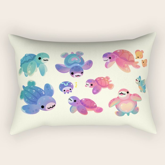 Sea turtle - bright Rectangular Pillow Gallery Image 2