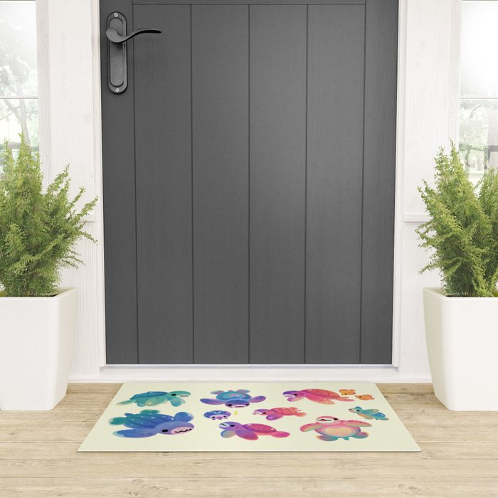 Sea turtle - bright Welcome Mat Gallery Image 3