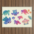 Sea turtle - bright Outdoor Rug Gallery Image 1