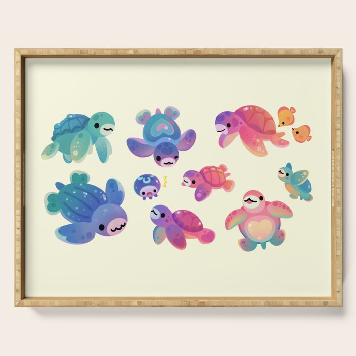 Sea turtle - bright Serving Tray Gallery Image 1