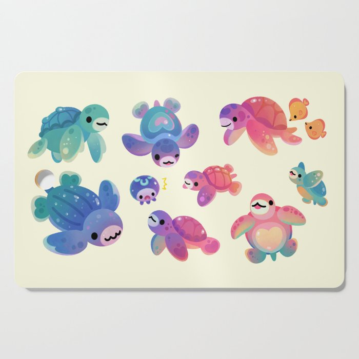 Sea turtle - bright Cutting Board Gallery Image 1