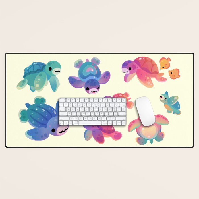 Sea turtle - bright Desk Mat Gallery Image 1