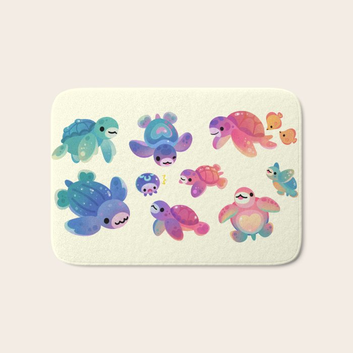 Sea turtle - bright Bath Mat Gallery Image 1