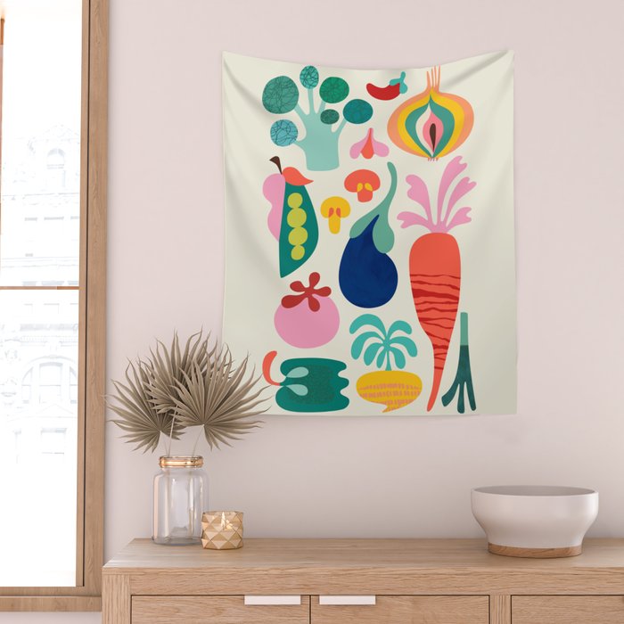 I love Veggies Wall Tapestry Gallery Image 2