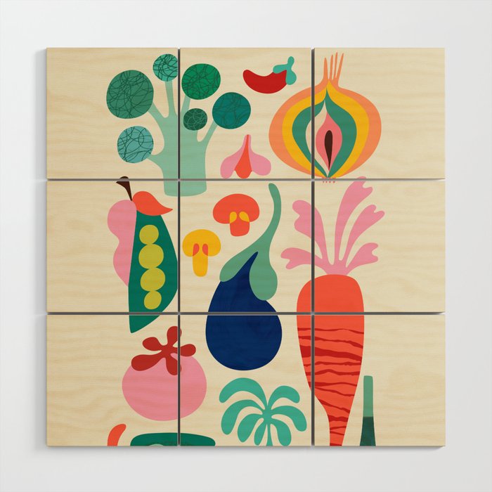 I love Veggies Wood Wall Art Gallery Image 1