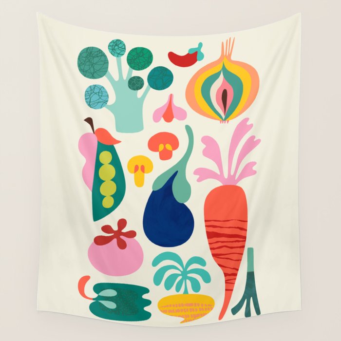 I love Veggies Wall Tapestry Gallery Image 4