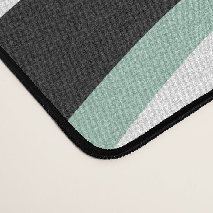 Wavy Stripes XII - Mint, Black and White Desk Mat Gallery Image 4