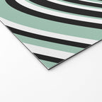 Wavy Stripes XII - Mint, Black and White Welcome Mat Gallery Image 2