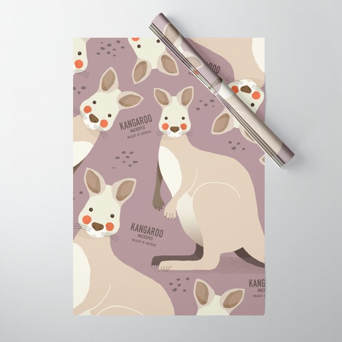 Kangaroo, Wildlife of Australia Wrapping Paper Gallery Image 1
