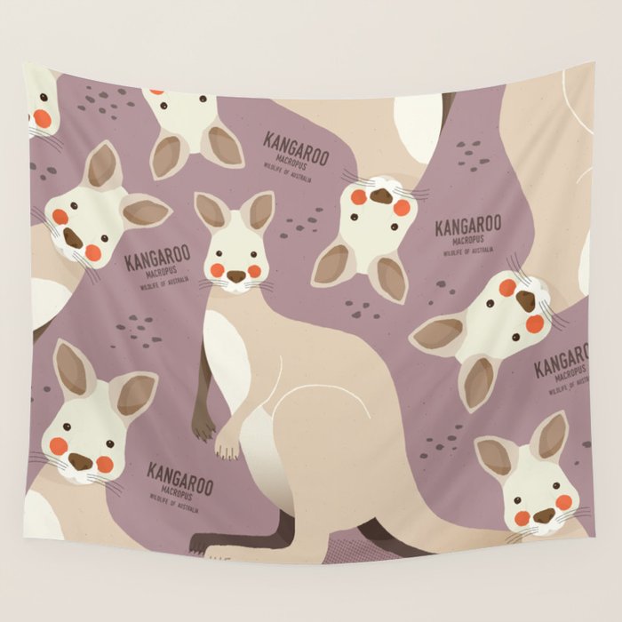 Kangaroo, Wildlife of Australia Wall Tapestry Gallery Image 1