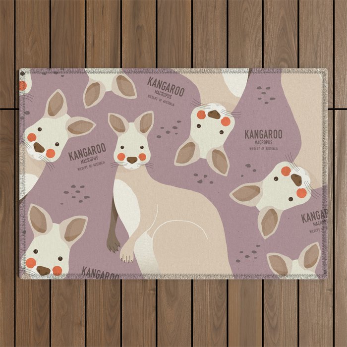 Kangaroo, Wildlife of Australia Outdoor Rug Gallery Image 1