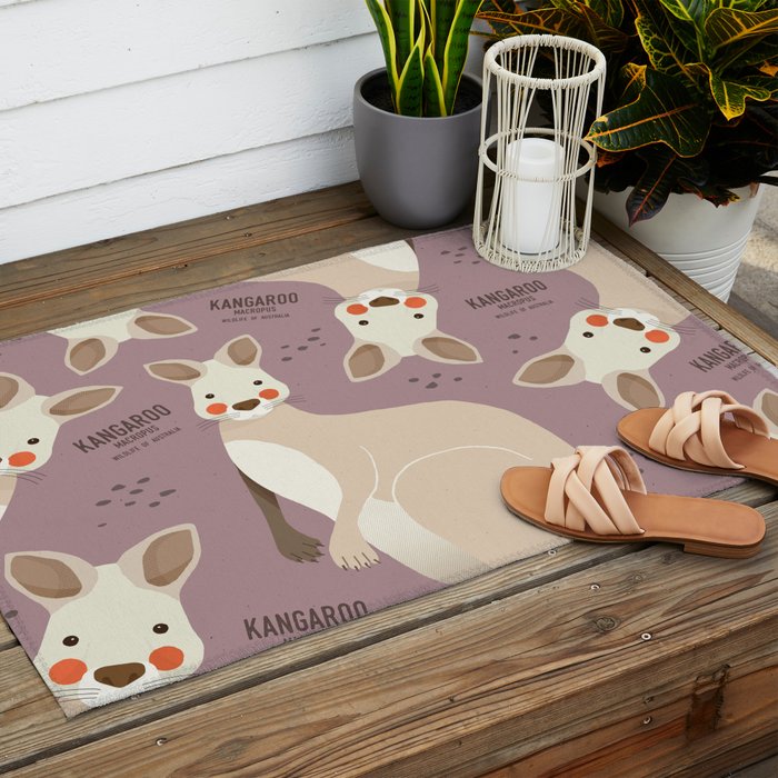 Kangaroo, Wildlife of Australia Outdoor Rug Gallery Image 2