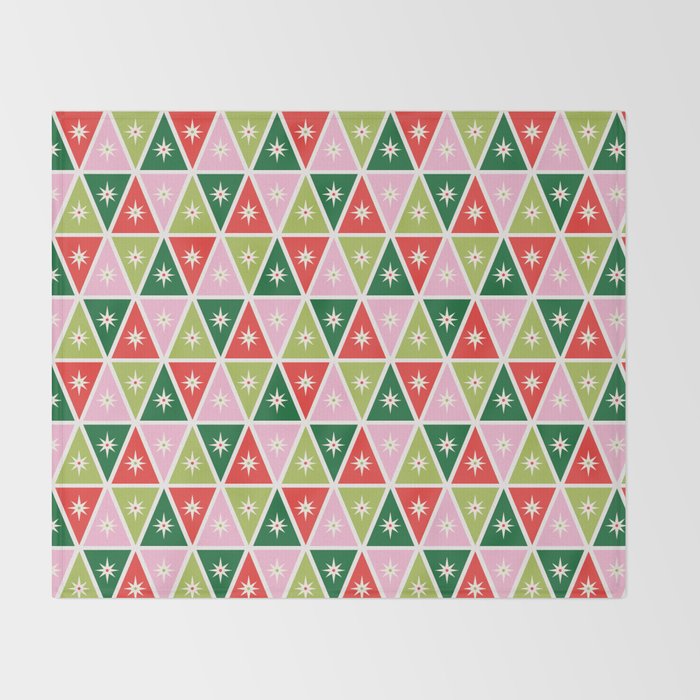 Retro Christmas Triangles Throw Blanket Gallery Image 2