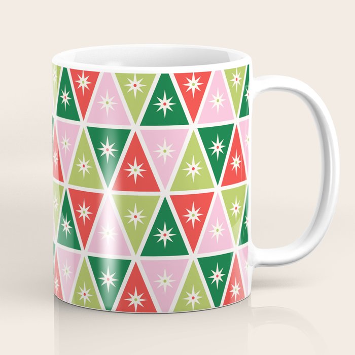 Retro Christmas Triangles Coffee Mug Gallery Image 1