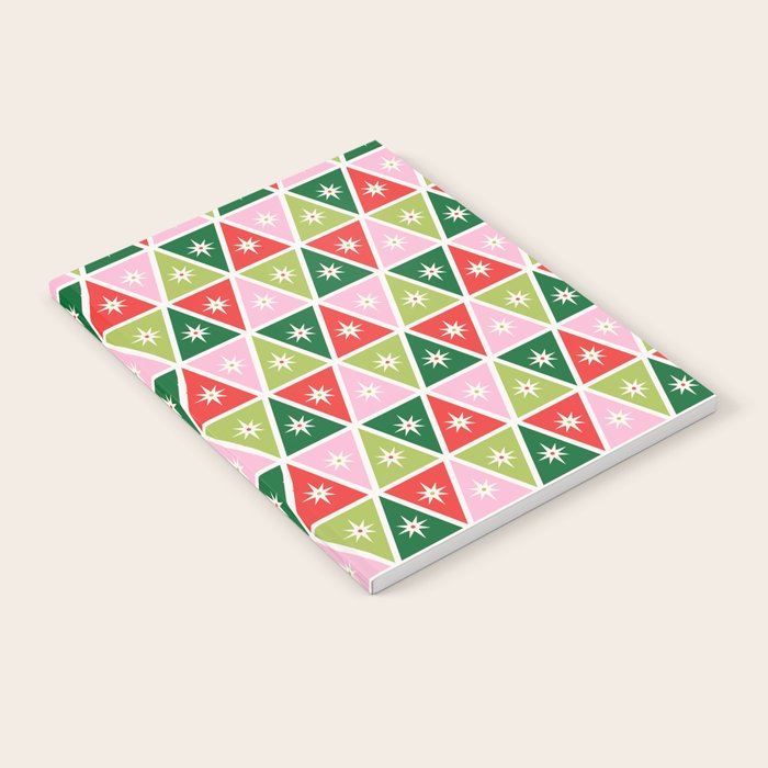 Retro Christmas Triangles Notebook Gallery Image 1