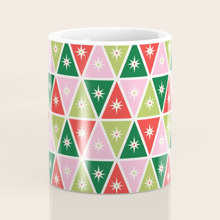 Retro Christmas Triangles Coffee Mug Gallery Image 4