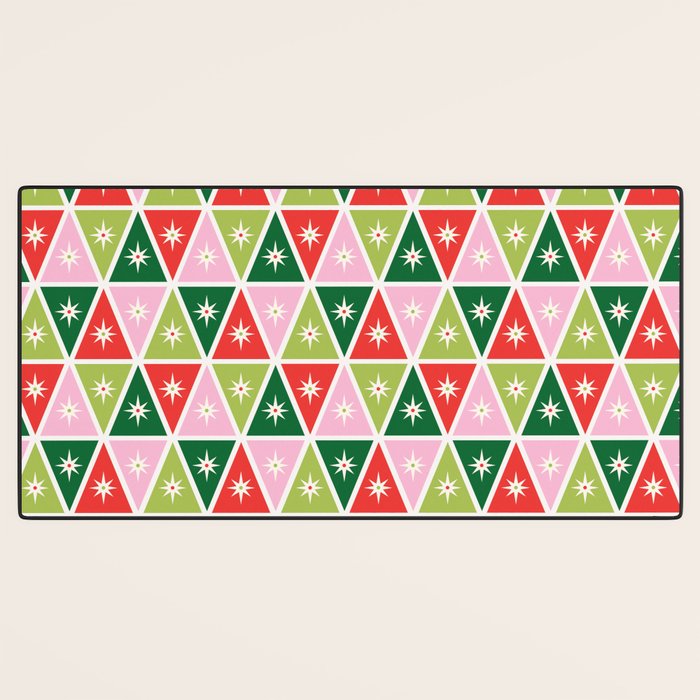Retro Christmas Triangles Desk Mat Gallery Image 3