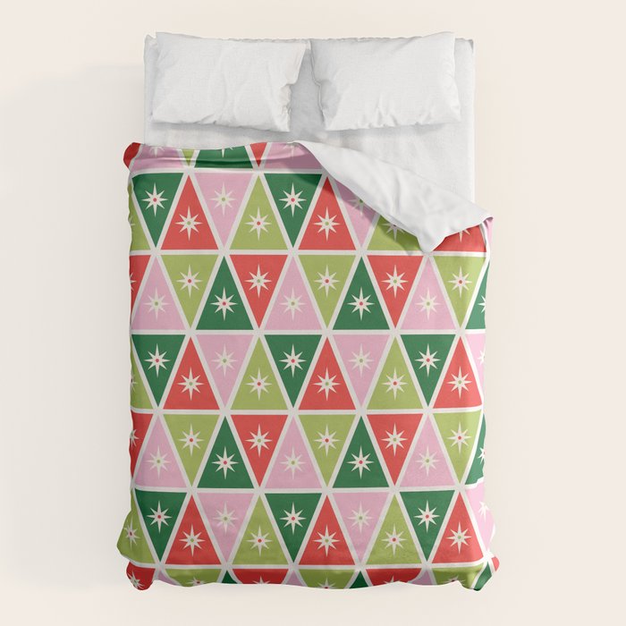 Retro Christmas Triangles Duvet Cover Gallery Image 6