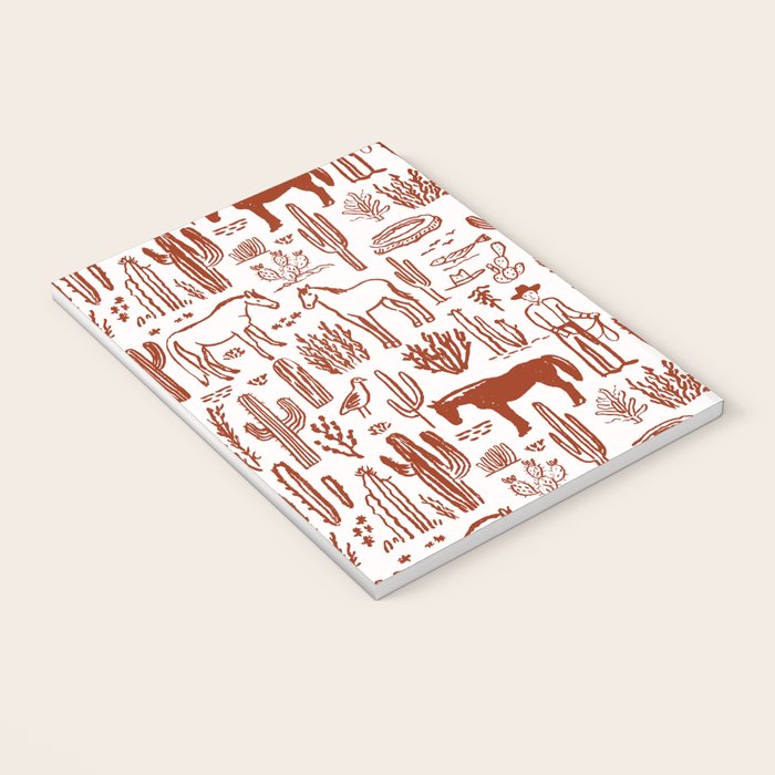 Western Desert Pattern Cowboy Horses Cactus Southwest Ranch Notebook Gallery Image 3