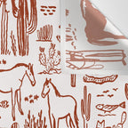 Western Desert Pattern Cowboy Horses Cactus Southwest Ranch Wall Tapestry Gallery Image 3