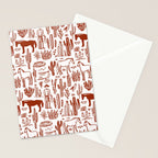 Western Desert Pattern Cowboy Horses Cactus Southwest Ranch Stationery Card Gallery Image 2
