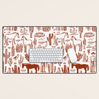 Western Desert Pattern Cowboy Horses Cactus Southwest Ranch Desk Mat Gallery Image 1