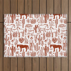 Western Desert Pattern Cowboy Horses Cactus Southwest Ranch Outdoor Rug Gallery Image 1