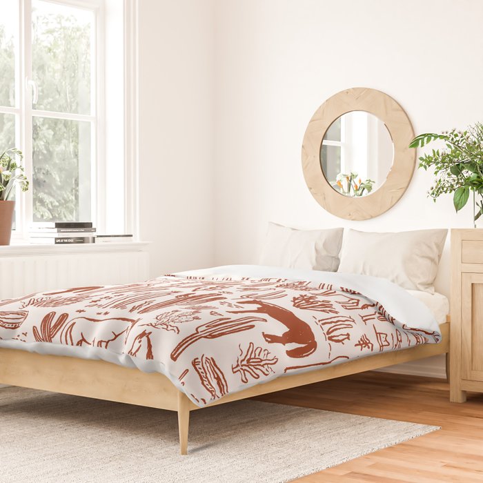 Western Desert Pattern Cowboy Horses Cactus Southwest Ranch Duvet Cover Gallery Image 2