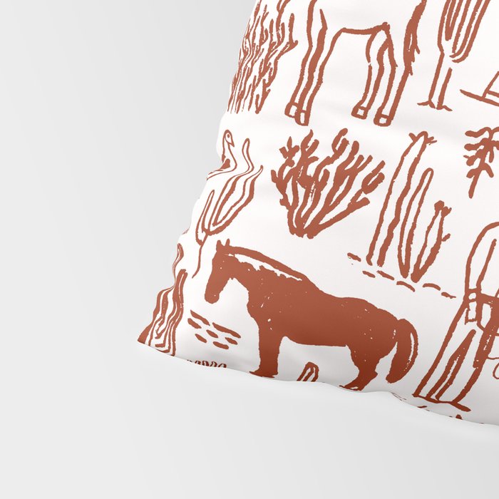 Western Desert Pattern Cowboy Horses Cactus Southwest Ranch Pillow Sham Gallery Image 4