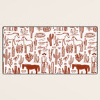 Western Desert Pattern Cowboy Horses Cactus Southwest Ranch Desk Mat Gallery Image 3