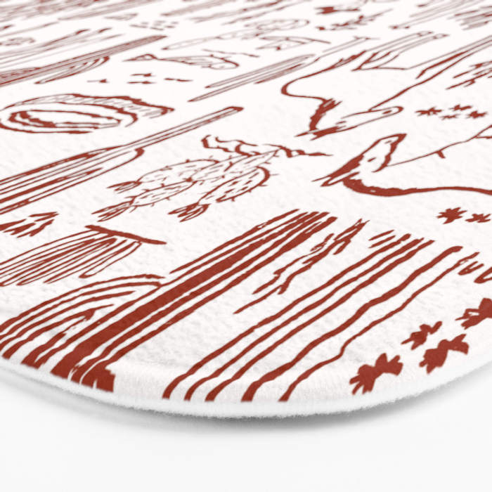 Western Desert Pattern Cowboy Horses Cactus Southwest Ranch Bath Mat Gallery Image 3