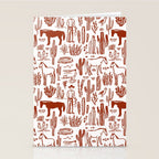 Western Desert Pattern Cowboy Horses Cactus Southwest Ranch Stationery Card Gallery Image 2