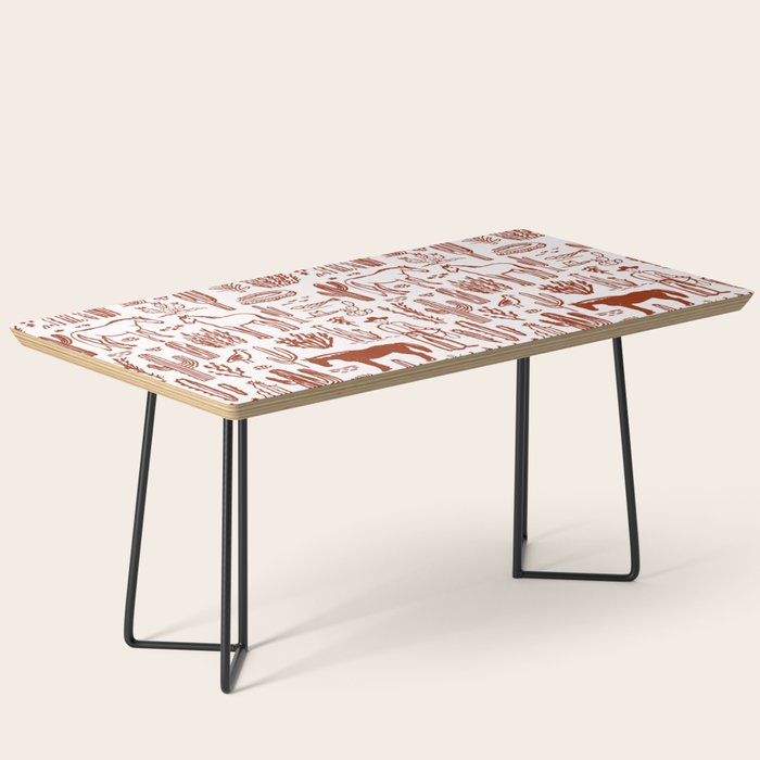 Western Desert Pattern Cowboy Horses Cactus Southwest Ranch Coffee Table Gallery Image 1
