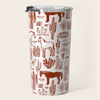 Western Desert Pattern Cowboy Horses Cactus Southwest Ranch Travel Mug Gallery Image 3