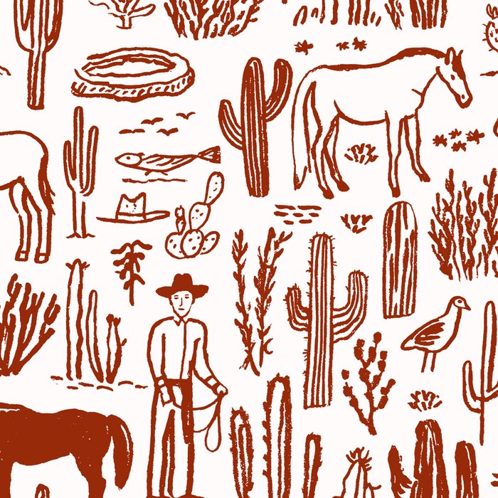 Western Desert Pattern Cowboy Horses Cactus Southwest Ranch Coffee Mug Gallery Image 2