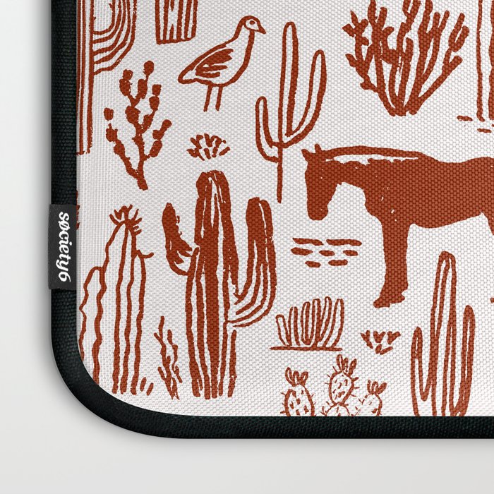 Western Desert Pattern Cowboy Horses Cactus Southwest Ranch Laptop Sleeve Gallery Image 3