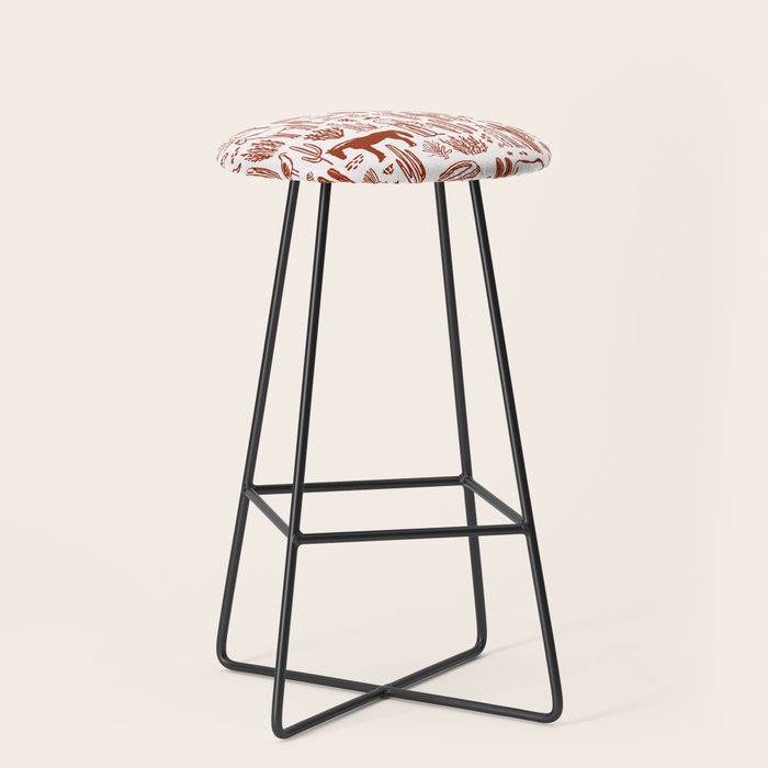 Western Desert Pattern Cowboy Horses Cactus Southwest Ranch Stool Gallery Image 1