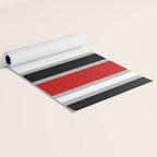 Modern Horizontal Stripes // Red, Gray, Black and White Yoga Mat Gallery Image 2
