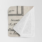 Baseball Patent - Sports Fan Softball Baseball Art - Antique Throw Blanket Gallery Image 3