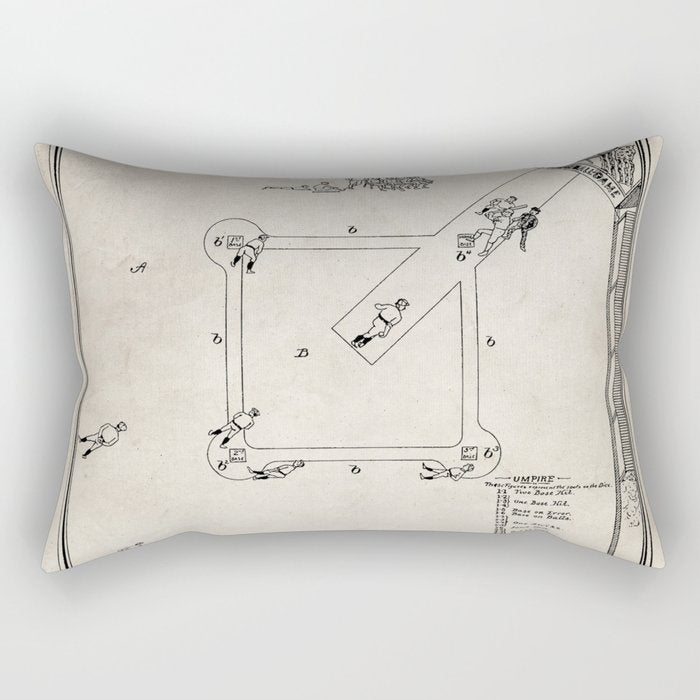 Baseball Patent - Sports Fan Softball Baseball Art - Antique Rectangular Pillow Gallery Image 2