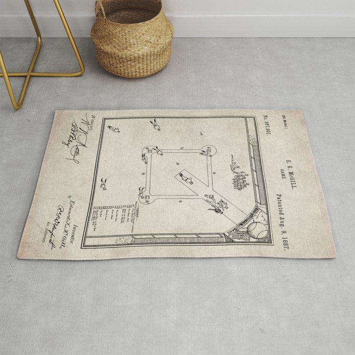 Baseball Patent - Sports Fan Softball Baseball Art - Antique Rug Gallery Image 1