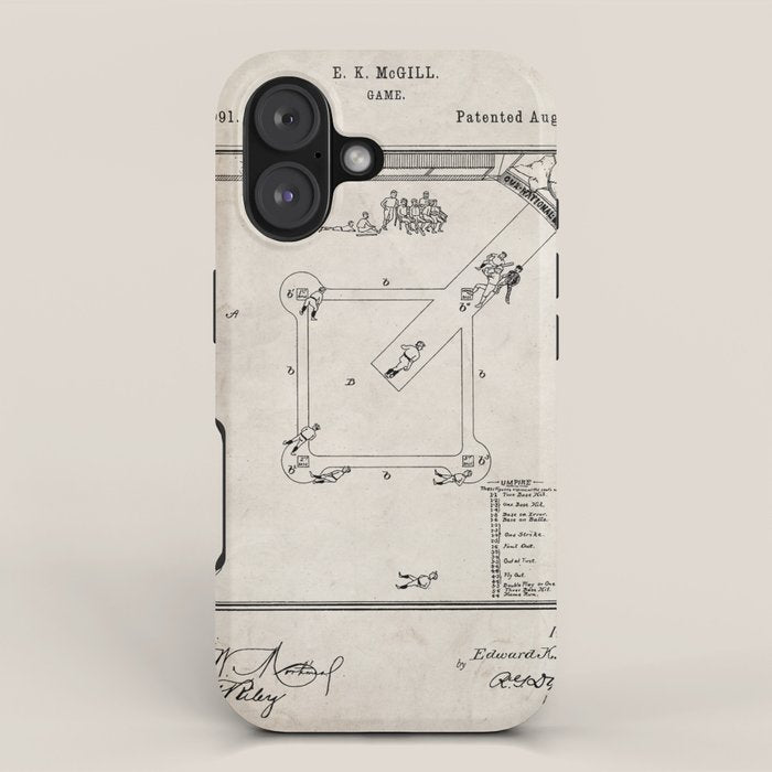 Baseball Patent - Sports Fan Softball Baseball Art - Antique iPhone Case Gallery Image 1