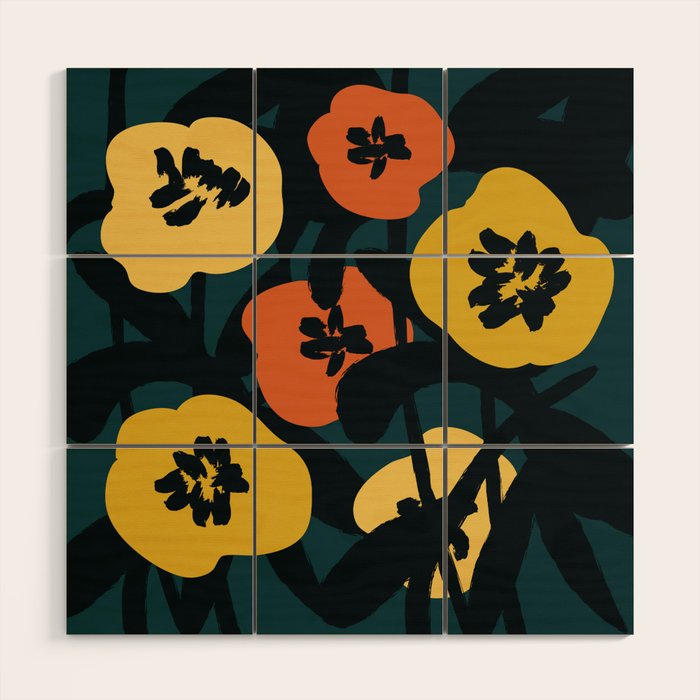 Midnight Flowers Wood Wall Art Gallery Image 1