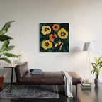 Midnight Flowers Wood Wall Art Gallery Image 2