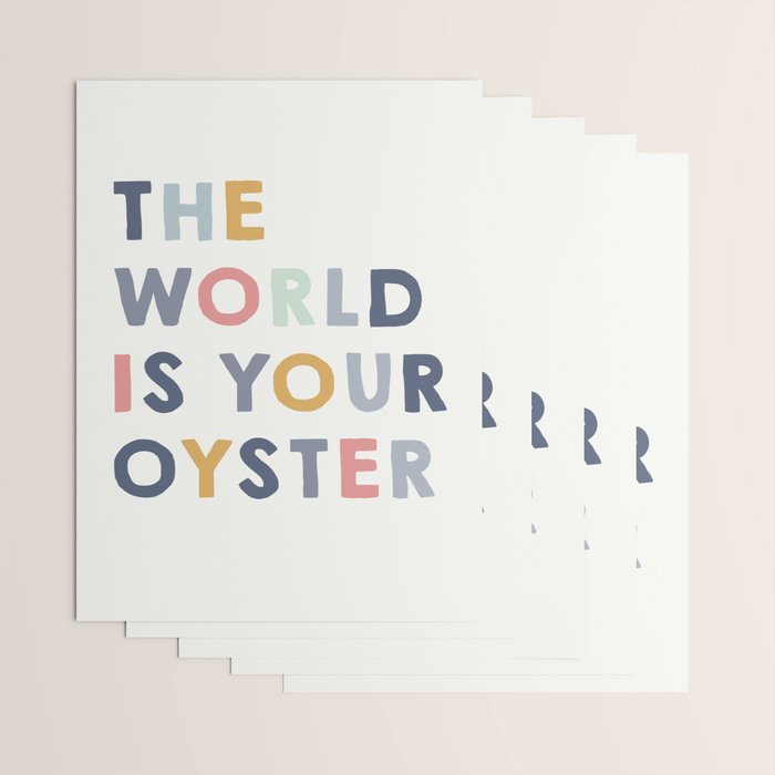 The World is Your Oyster quote, perfect for an ocean theme nursery Wrapping Paper Gallery Image 3