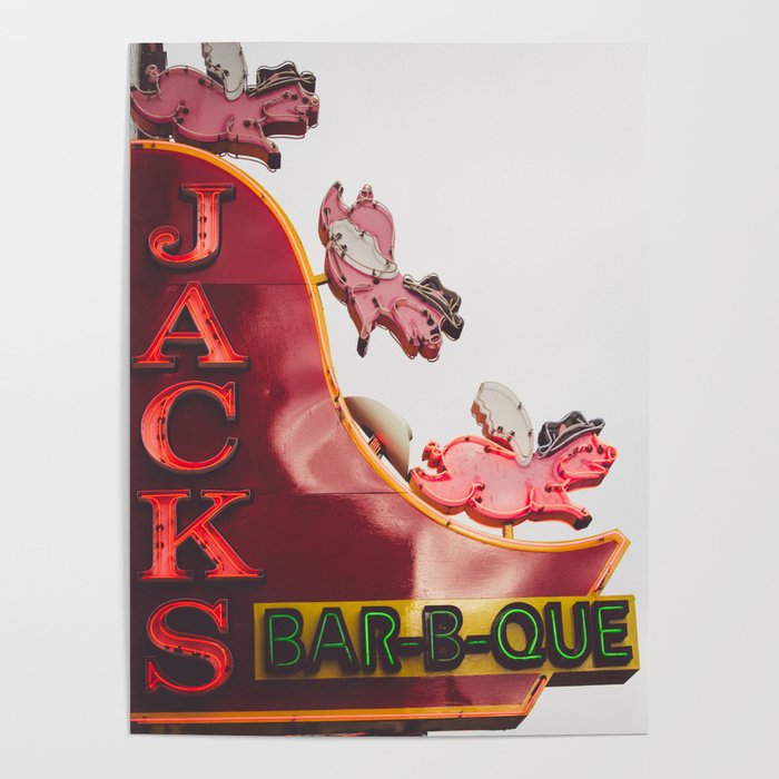 Nashville Broadway Neo sign x Jack's BBQ Poster Gallery Image 1