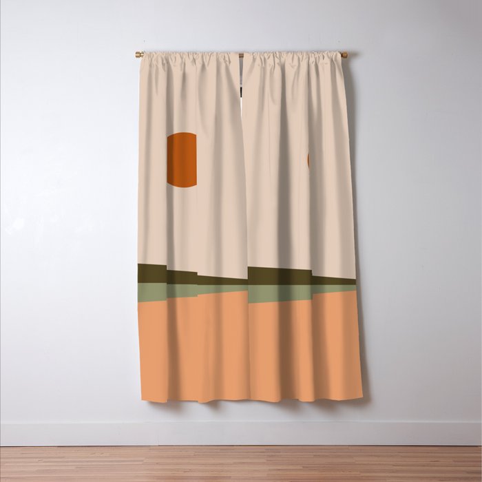 Landscape Minimalism Sun / Moon III Window Curtain Gallery Image 3