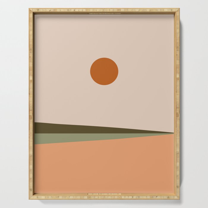 Landscape Minimalism Sun / Moon III Serving Tray Gallery Image 1
